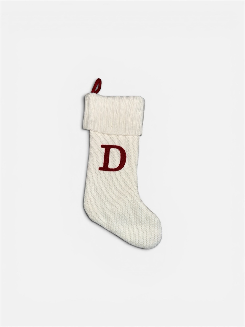 Wondershop Target Knit Monogram C White & Red Christmas Stocking 20"